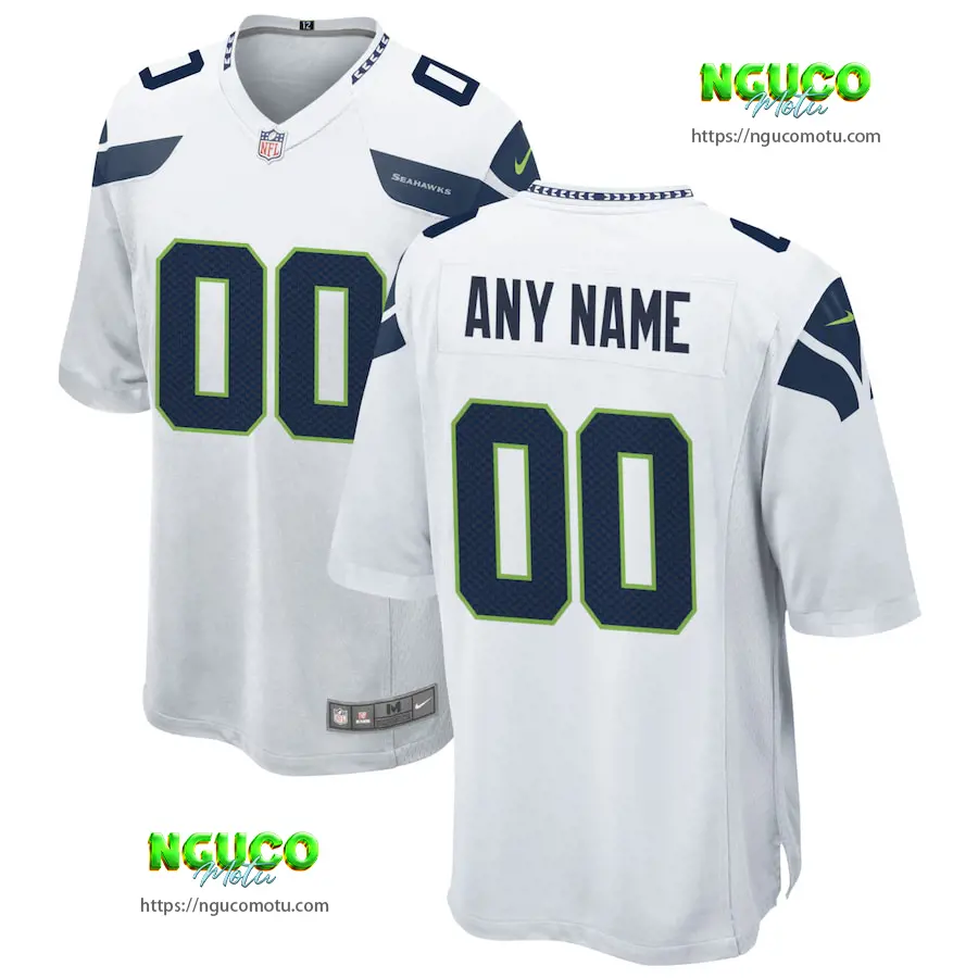  seattle seahawks white custom game jersey